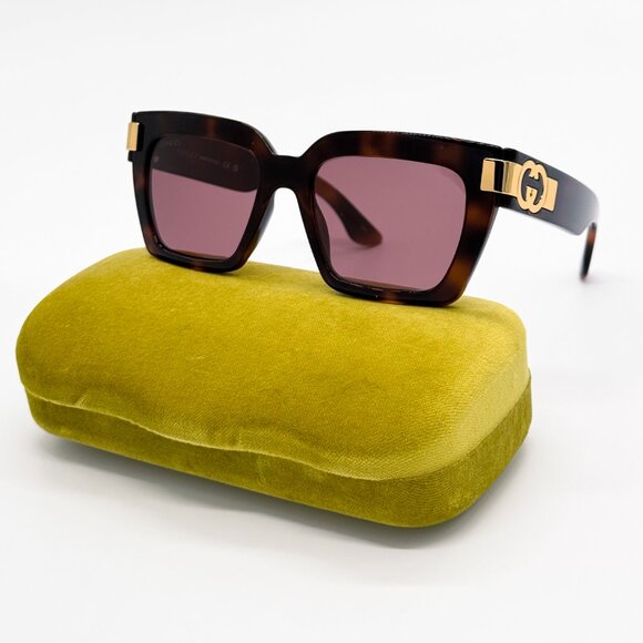 NEW GUCCI GG1689S 002 WOMEN HAVANA SUNGLASSES GUCCI - Picture 1 of 14
